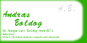 andras boldog business card